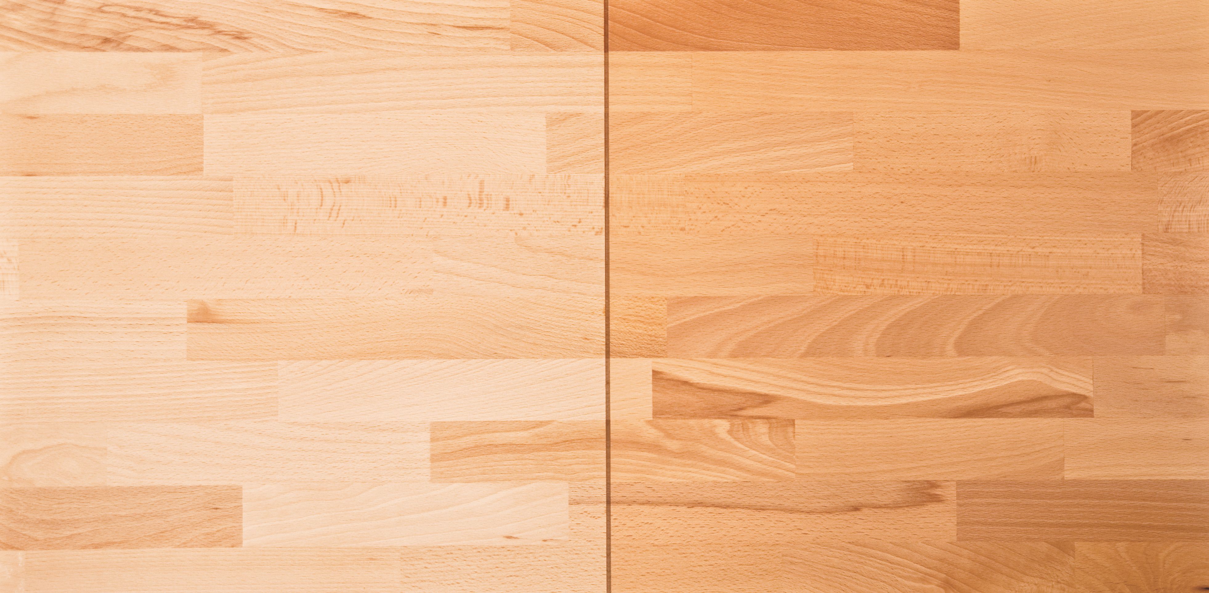 OSMO Arbeitsplatte Buche Naturwuchs unbehandelt, eine Längskante gerundet 630 x 3000 mm