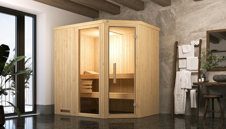 Weka Elementsauna Varberg 1 mit Eckeinstieg - 68 mm