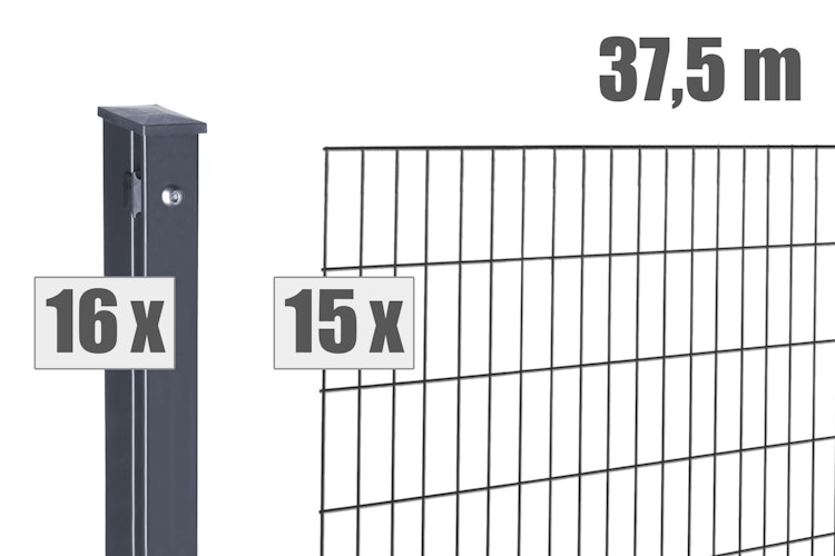 dz Doppelstab-Zaunset MAX 8/6/8 mit Pfosten VAP
