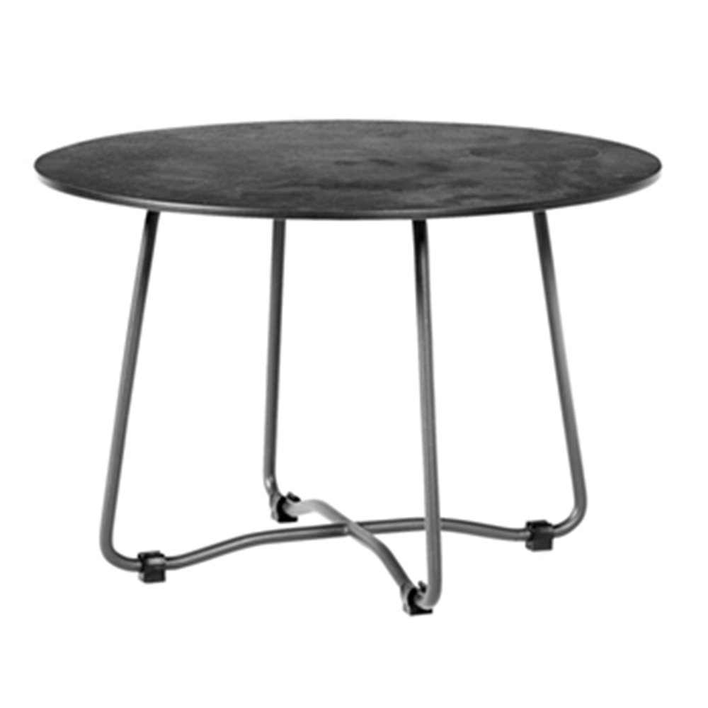 Diamond Garden Loungetisch BRISTOL Ø 53 x 35 cm, Edelstahl Dunkelgrau / HPL Granit Dunkel