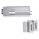 Vorschaubild Griffwerk PURISTO S -Edelstahl matt Ganzglastürbeschlagset -3-teiliger Bandsatz -mit Griff CHRISTINA -EM -UV