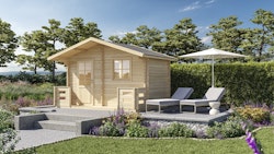 Wolff Finnhaus Saunahaus Sanna 70 inkl. Terrasse