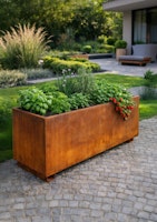 Badeko Hochbeet 200 cm in Edelrostoptik inkl. Zwischenboden (Sonderanfertigungen möglich)