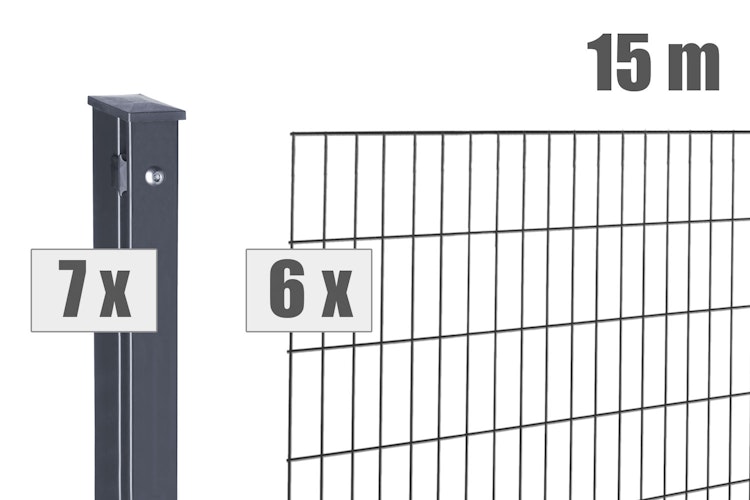 dz Doppelstab-Zaunset MAX 8/6/8 mit Pfosten VAP