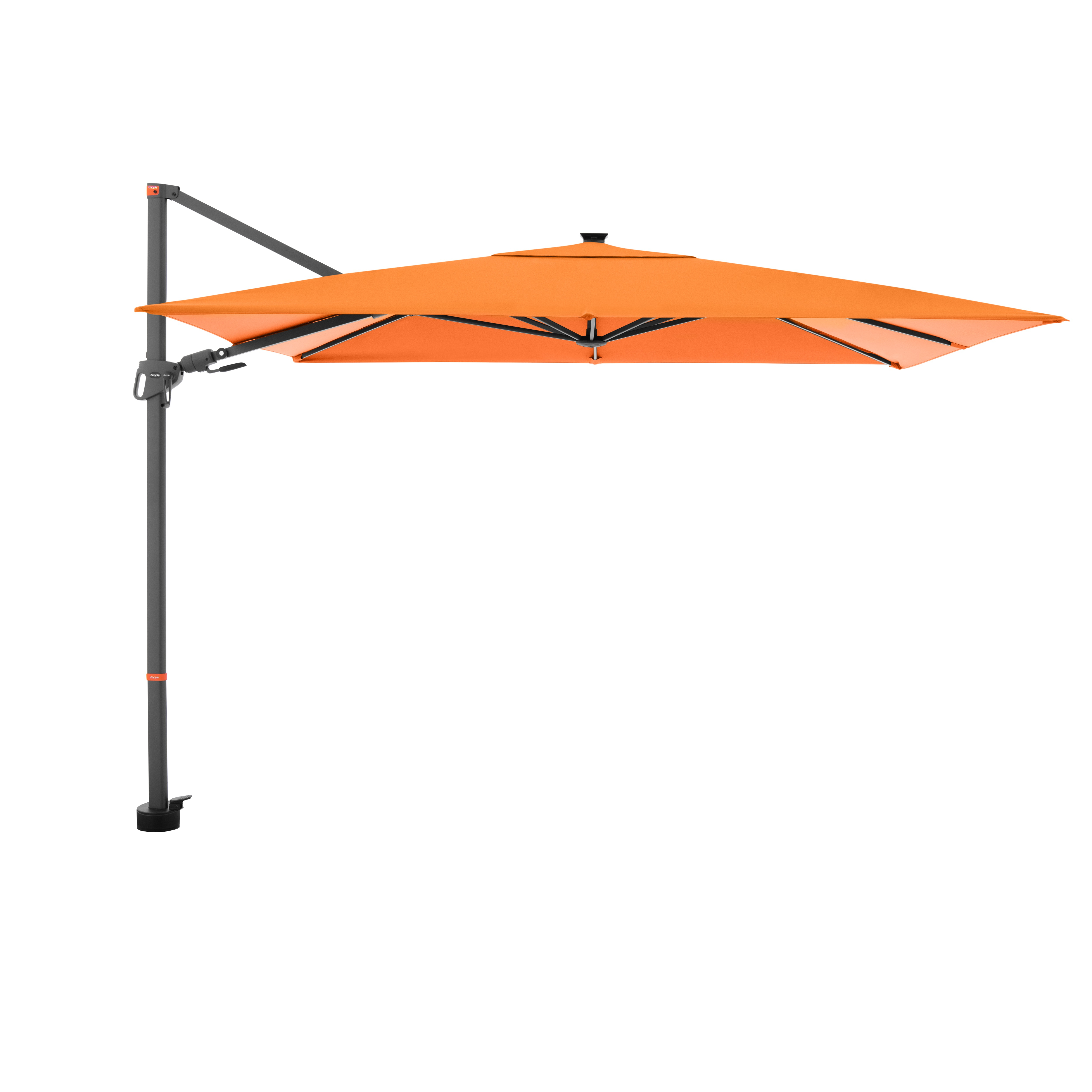 doppler Pendelschirm myZone 300 x 220 LED, Aluminium Anthrazit / 100 % Polyester 180 g/m² Orange