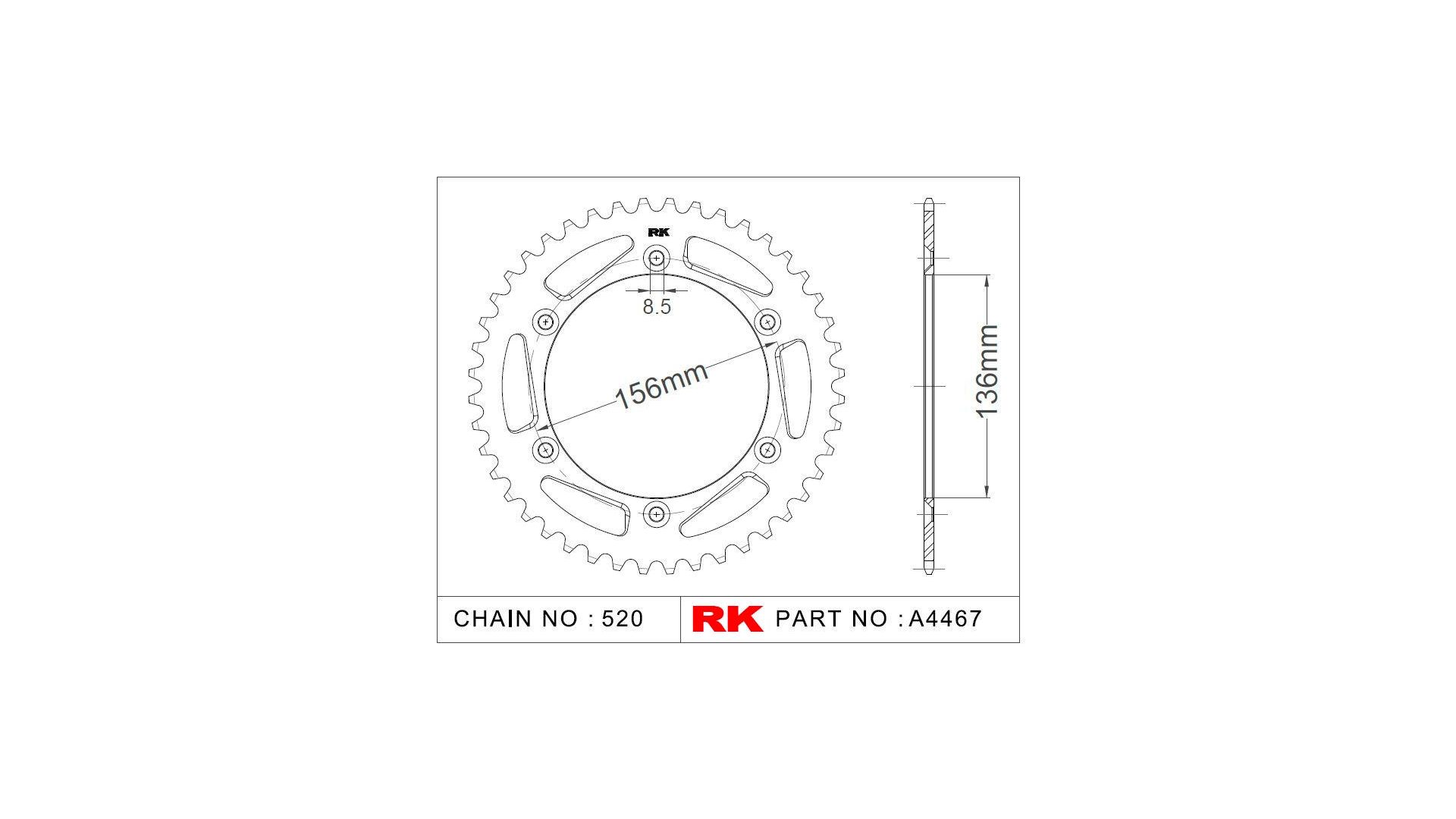 RK Kettenrad 4467 45 Zähne