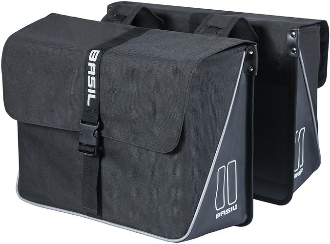 Basil Doppeltasche Forte schwarz black MIK