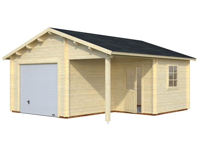 Palmako Garage Roger 21,9+5,2 m² - 44 mm - mit Sektionaltor