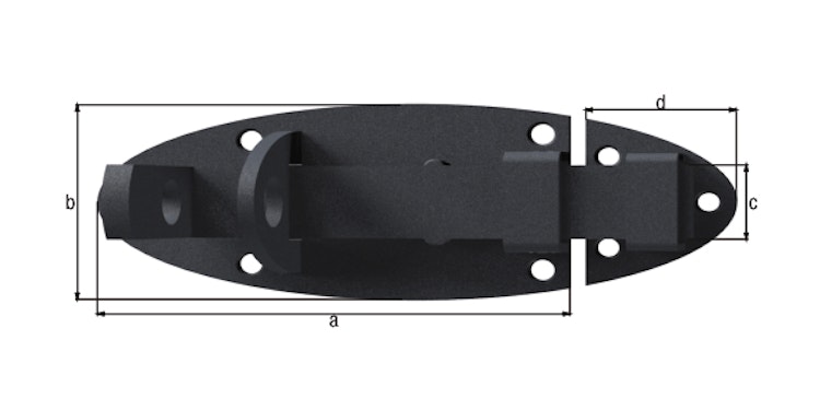 Alberts® Schlossriegel Ovado,m.flachem Griff,verz.,graphitgrau beschichtet,Platte 90x44mm 