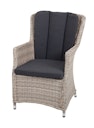 Vorschaubild Garden Pleasure Gartenmöbel Set DIJON II, Tisch 200 x 100 + 6 Sessel, Polyrattan Sesamgrau / Glasplatte / Kissen 100 % Polyester Dunkelgrau
