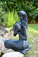 Heissner Teichfigur "Meerjungfrau mit Amphore", 39x26x54cm