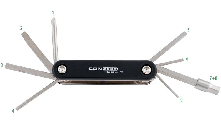 CONTEC Multifunktionswerkzeug Tool 9 schwarz / silber