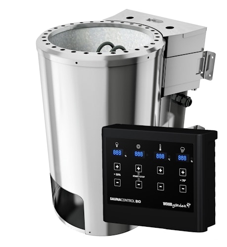 Karibu Plug & Play - Bio-Kombiofen 3,6 kW mit externer Steuerung Easy schwarz