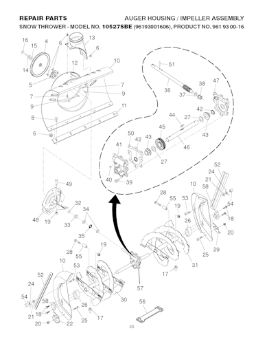 Husqvarna Schneefräsen/Fräsen 96193001606 10527SBE