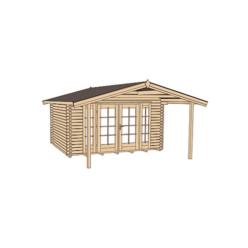 Weka 45 mm Weekendhaus 137 A mit Vordach (200 cm)