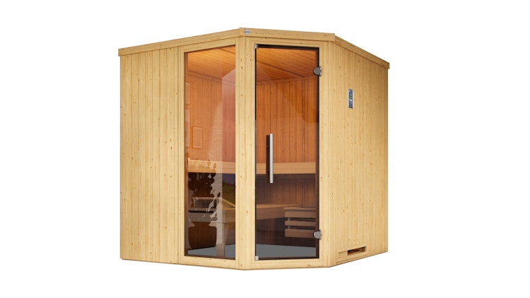 Weka Elementsauna Varberg 3 - 68 mm Sparset 1 inkl. 7,5 kW Ofen mit Steuergerät