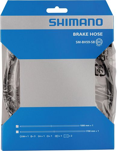 Shimano Bremsleitung SM-BH59 1000 mm schwarz Verbindung gerade - Banjo, passend für ST/BR-R785