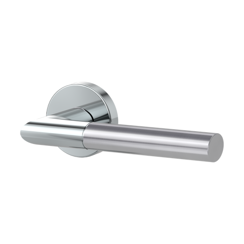 Griffwerk ARICA Klipptechnik -Edelstahl poliert/matt Rosettengarnitur -Klippt. -OS -Griffpaar  mit Drückerrosetten -TS 40-45mm