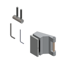 Vorschaubild Griffwerk Band -stückweise verpackt -Aluminium EV1 für Falztiefe 40mm, inkl. Rahmenteil Holz