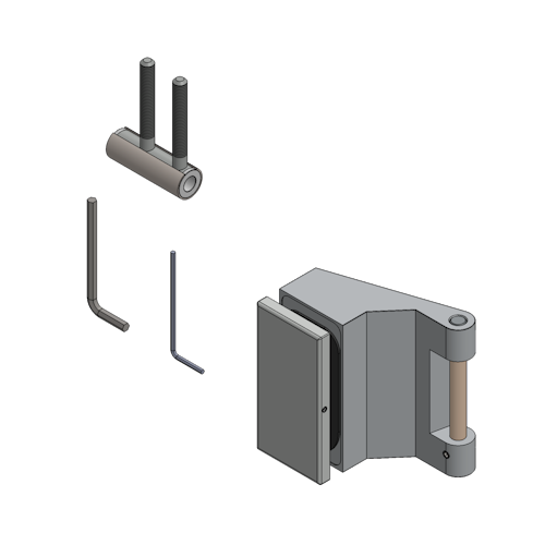 Griffwerk Band -stückweise verpackt -Aluminium EV1 für Falztiefe 40mm, inkl. Rahmenteil Holz