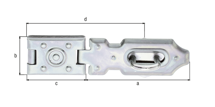 Alberts® Sicherheits-Überfalle,geprägt,verz,LxB Überfalle:70x26,L Platte:35mm 348304