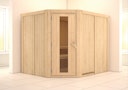 Vorschaubild Karibu Sauna Malin mit Eckeinstieg 68 mm inkl. 5-teiligem Gratis-Zubehörpaket im Wert von 100 €