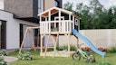 Vorschaubild Akubi Kinderspielhaus Kinderspielgerät Benjamin inkl. Wellenrutsche und Doppelschaukelanbau
