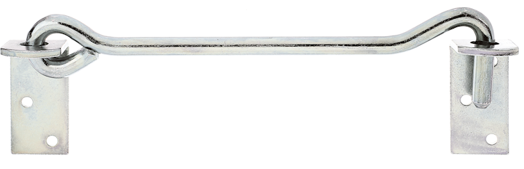 Alberts® Sturmhaken, m. Gegenpl., galvanisch verzinkt dickschichtpassiviert, ,z.Anschrauben,Gesamtl. 590 mm,Haken ⌀12 mm 209223