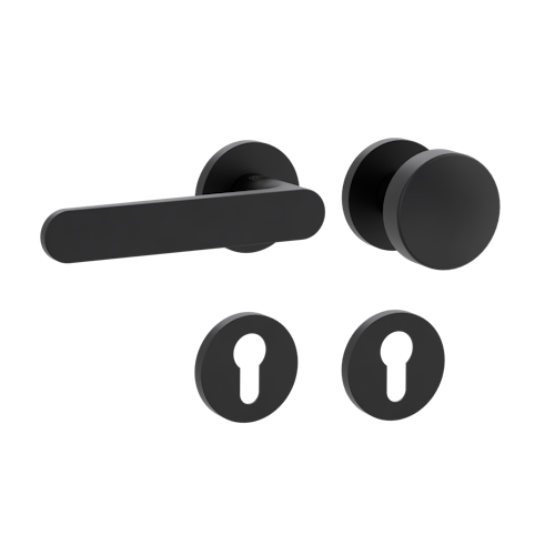 Griffwerk Wechselgarnitur VAYA 291 AVUS fast2fix Fast2Fix Rosetten rund Knopf R2 Graphitschwarz L