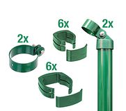 Alberts® Fix-Clip PRO® Zaunanschluss-Set zweiseitig zum Einbetonieren für Pfosten  Ø 60 mmZubehörbild