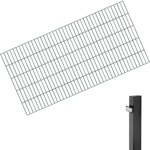 Alberts® Doppelstabmatten 6/5/6 Komplettset 2-50 Meter inkl. Pfosten mit Klemmlasche