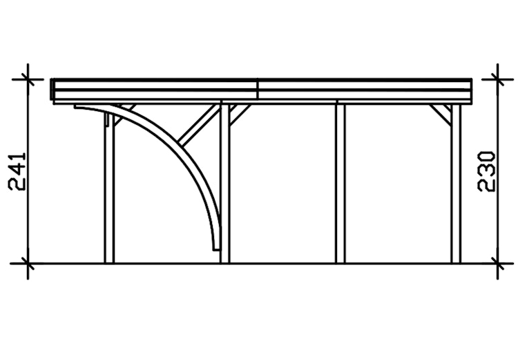 Skan Holz Carport Friesland 320x555 cm inkl. 2 Einfahrtsbögen Set F
