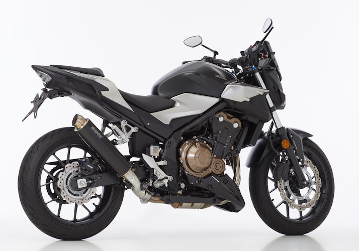 SHARK SLIP-ON Aluminium eloxiert schwarz SRC 4 für HONDA CB500F,CBR500R EURO3  