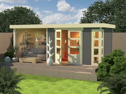 Karibu Woodfeeling Gartenhaus Kerko 3/4/5 mit 240 cm Schleppdach/Seiten- und Rückwand