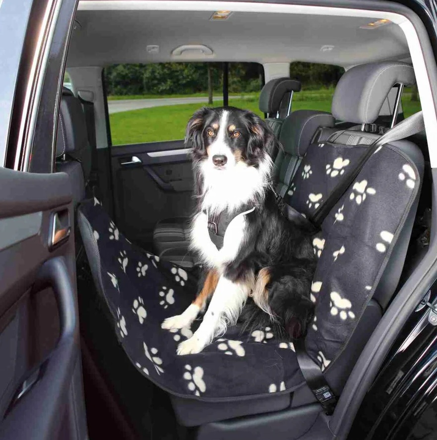 TRIXIE Auto-Schondecke, schmal, auch für Vordersitz, 0,65 × 1,45 m, schwarz/beige