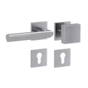 Vorschaubild Griffwerk Wechselgarnitur VAYA 137 TRI fast2fix Fast2Fix GK3 Rosetten eckig Knopf SQUARE Edelstahl matt L