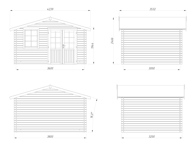 Palmako Gartenhaus Klara 10,4 m² - 28 mm