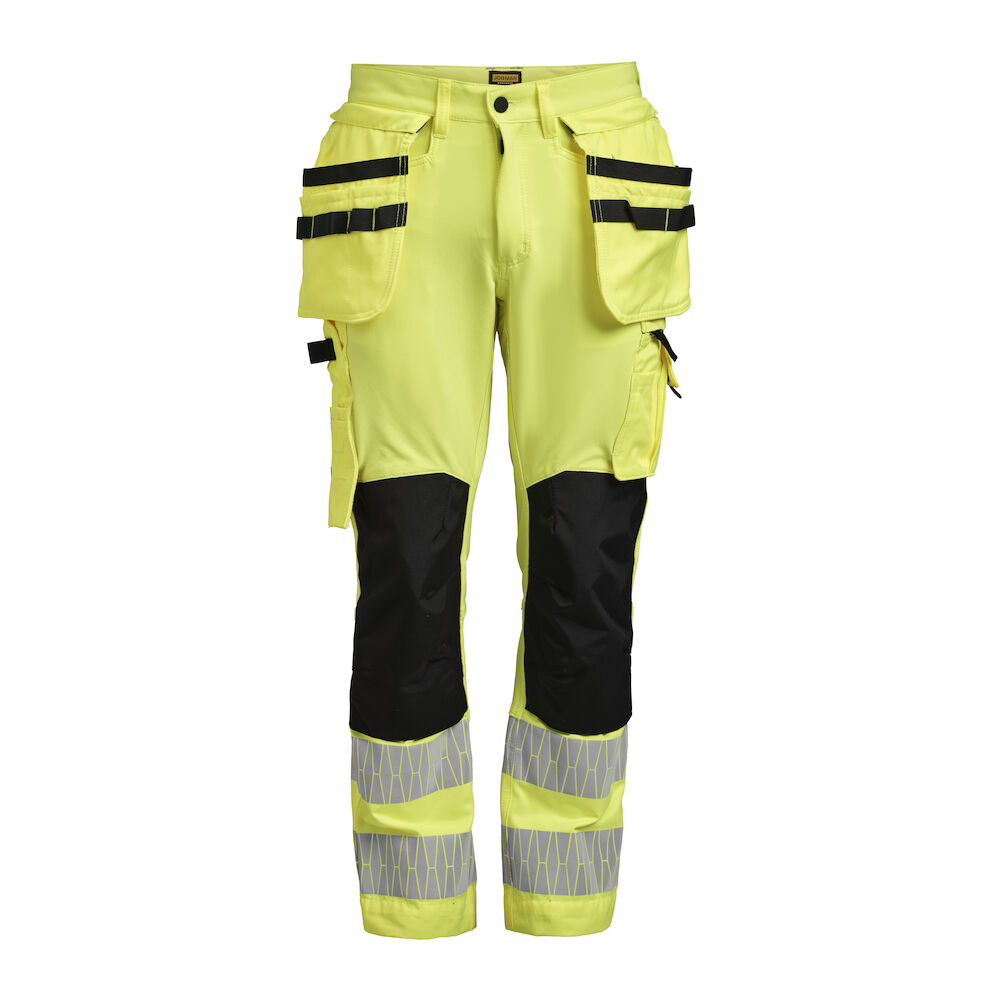 Jobman 2291 Hi-Vis Stretch-Bundhose mit Hängetaschen C54 Gelb  /  Schwarz