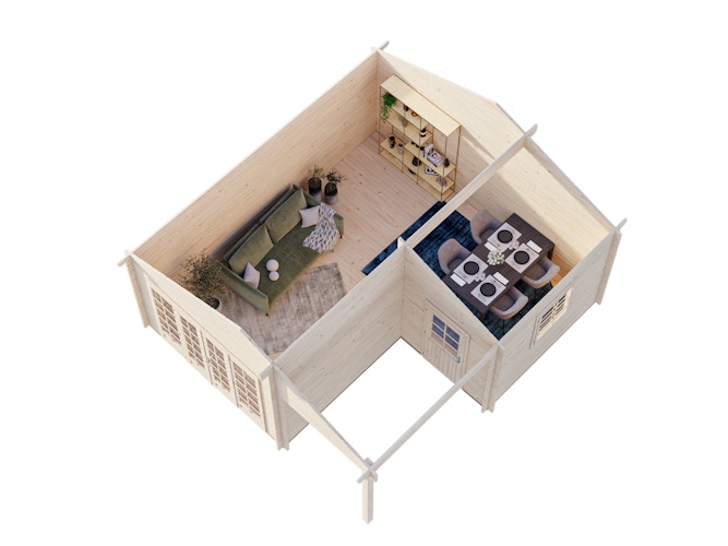 Palmako Gartenhaus Irene 21,9+5,2 m² - 44 mm