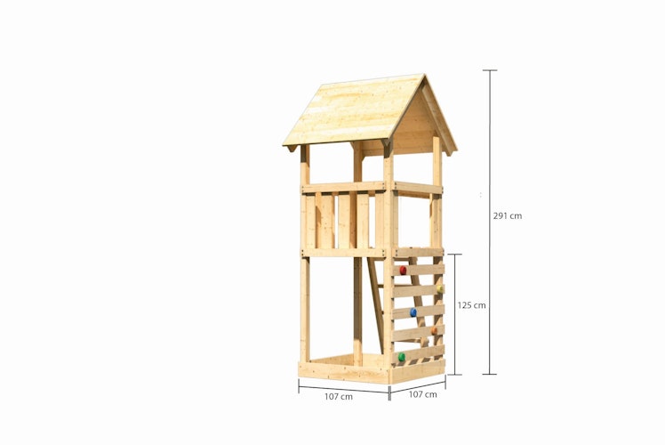 Akubi Kinderspielturm Lotti inkl. Kletterwand ECO