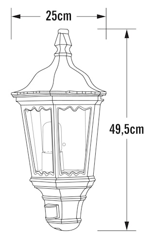 Konstsmide Wandleuchte Firenze, grün, mit Bewegungsmelder (7230-600)