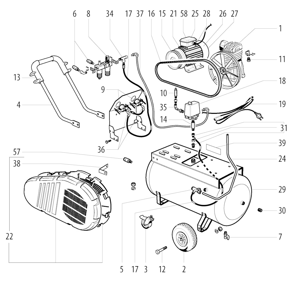 Explosionszeichnung Ersatzteile