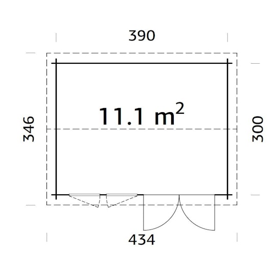 Palmako Gartenhaus Iris 11,1 m² - 44 mm