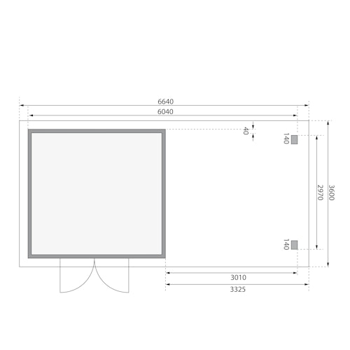Karibu Woodfeeling Gartenhaus Northeim 3 inkl. 300 cm Schleppdach/Seiten- und Rückwand