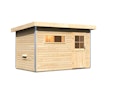 Vorschaubild Karibu Gartensauna Pultdach Saunahaus Skrollan 1 mit Vorraum naturbelassen inkl. 9-teiligem Gratis-Zubehörpaket im Wert von 137,95 €