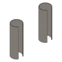 Vorschaubild Griffwerk Hülsen f. 3-tlg. Bandsatz -Graphitschwarz 48,5mm