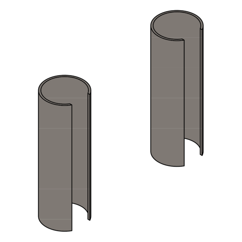 Griffwerk Hülsen f. 3-tlg. Bandsatz -Graphitschwarz 48,5mm