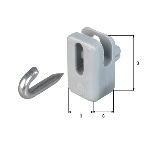 Alberts® Drahthalter für Spann- und Stacheldrähte, Kunststoff, grau RAL 7001 655884