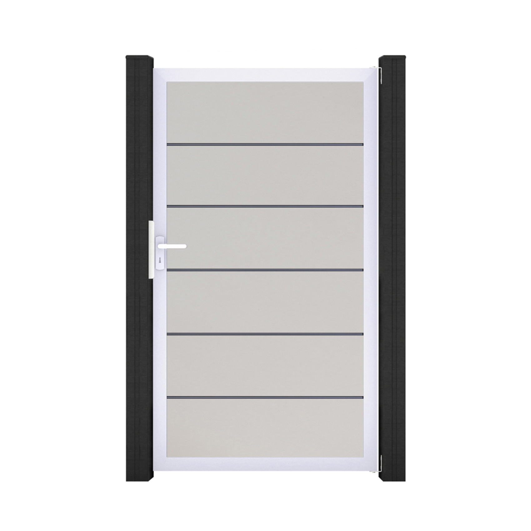 GroJa BasicLine PVC Stecksystem Premium Universal Einzeltor mit Alurahmen weiss