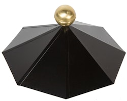 Wolff Finnhaus Dachhaube 8-eckig in schwarz mit Messingkugel